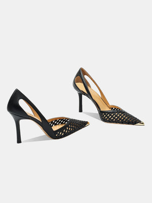 Woven Openwork High Heels