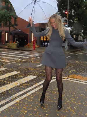 Hooded Pocket Decoration Long-sleeved Short Dress