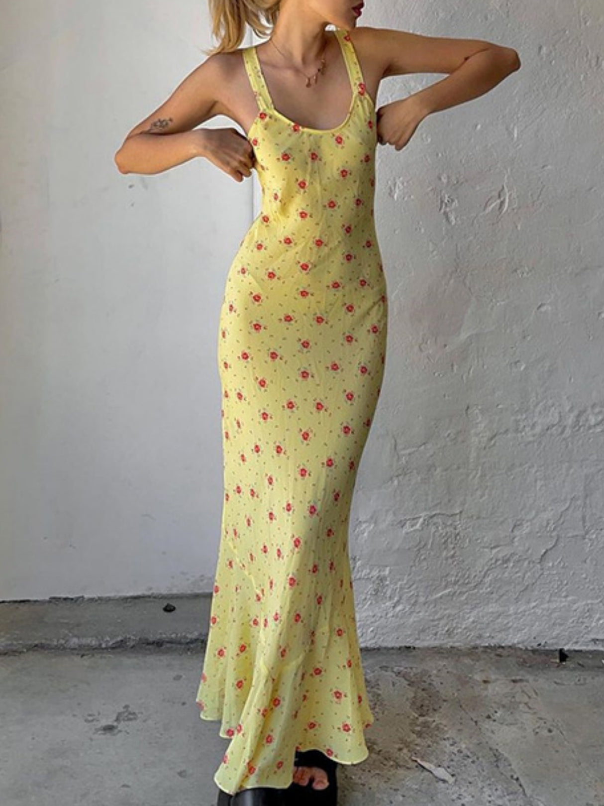 Floral Sweet Fishtail Maxi Dresses