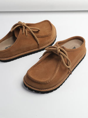"Wilderness" Series Lace-up Platform Platform Birkenstock Kangaroo Slippers Genuine Leather Retro Casual Men's And Women's Slippers