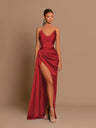 Sexy Strapless Style Deep V-neck Satin Waist Corset Dinner Party Long Dress
