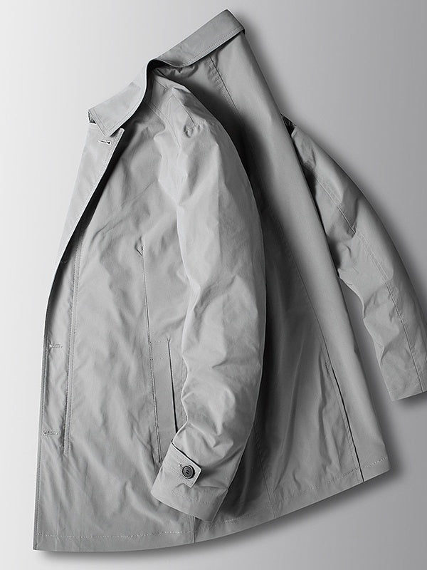 Business Wrinkle-Free Mid-Length Trench Coat