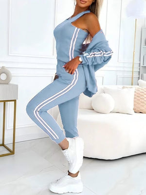 Slim Fit Vest Stylish Casual Jacket Sweatpants 3-piece Sets