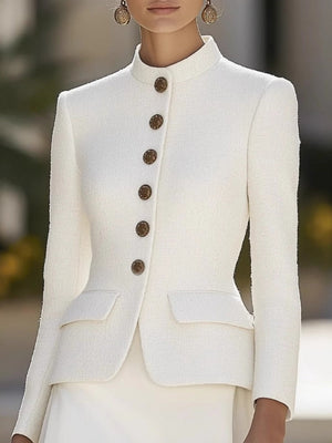 French White Short Jacket Grace Coat Small Fragrance Workplace Blazers