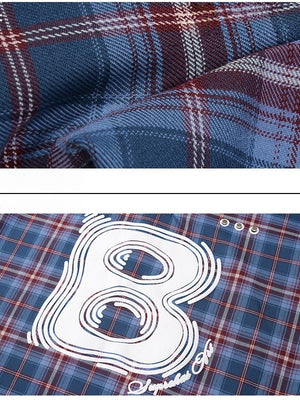 Retro Plaid Printed Polo Shirts