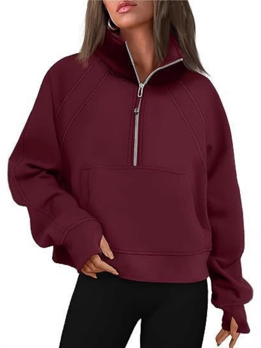 Liber Autumn Women's Pocket Solid Color Sweatshirts&Hoodies