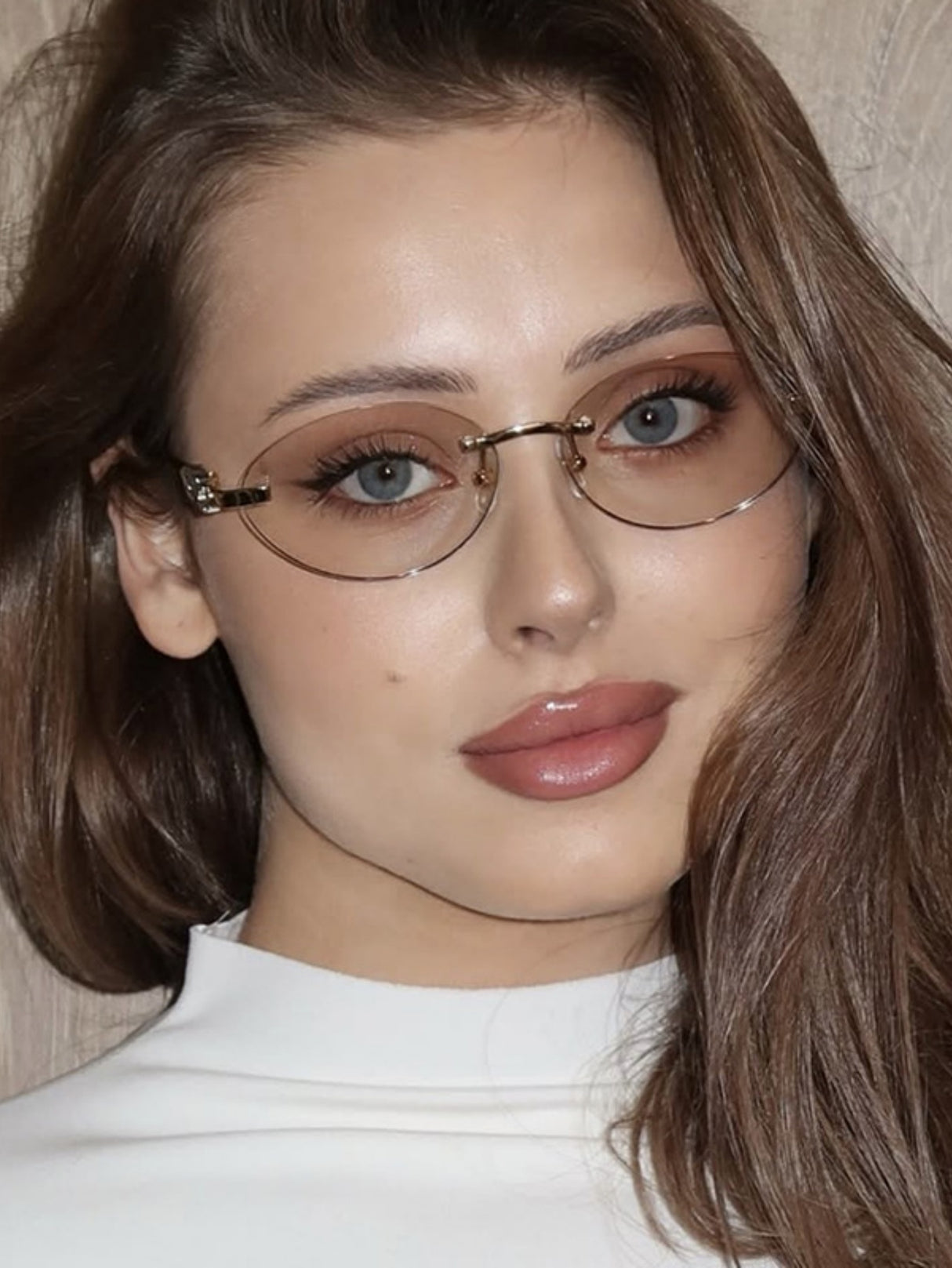 Frameless Oval Sunglasses