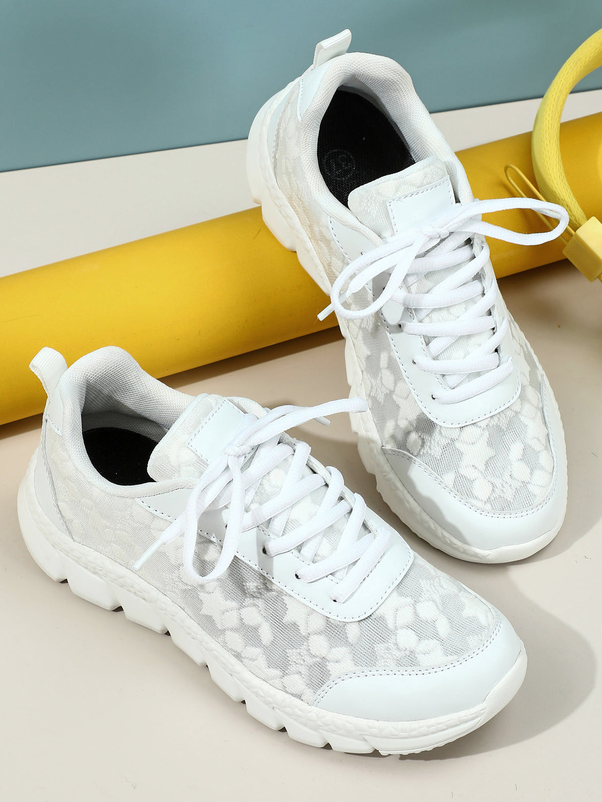 Floral Mesh Women's Casual Sneakers