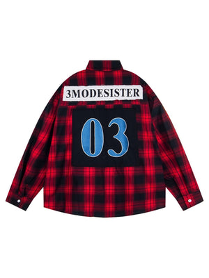 Liber Autumn Neutral wear Embroidery Plaid Shirts