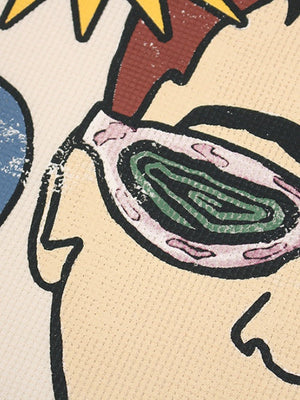 Retro-T-Shirts mit Anime- und Cartoon-Motiven in lockerer Passform