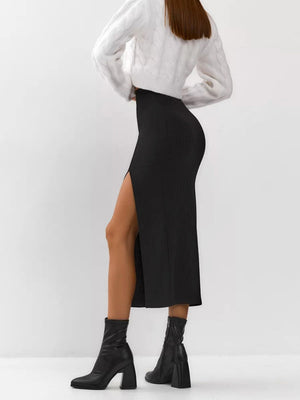 Bodycon Style With Slits Slim Fit Piping Daily Workplace Skirt