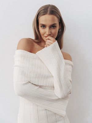 Off-the-shoulder Long-sleeved Sexy Bodycon Short Dress