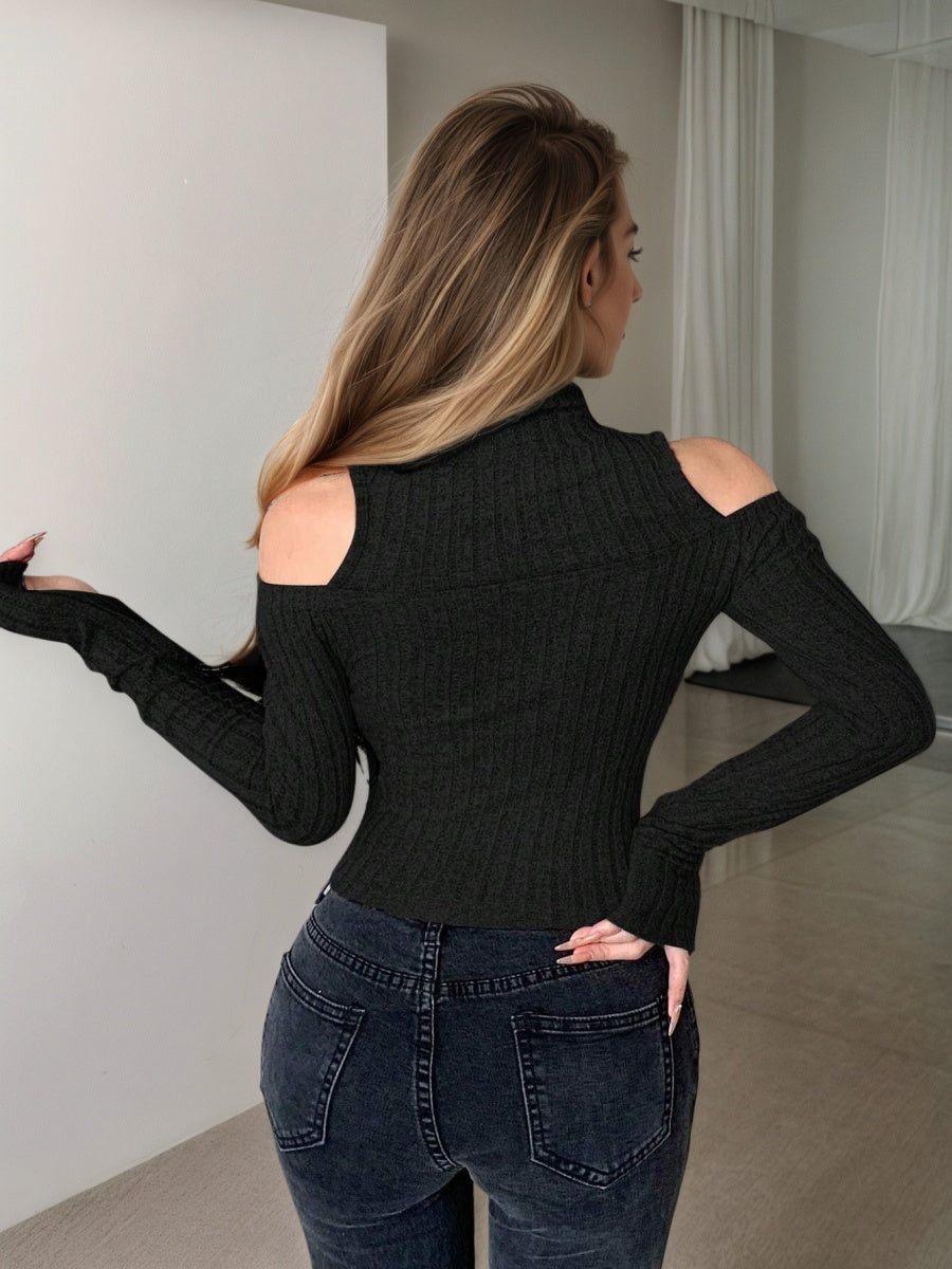 Liber Autumn Women's Off-shoulder Solid Color T-shirts