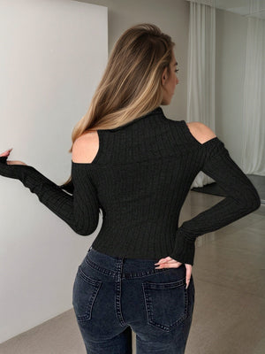 Liber Autumn Women's Off-shoulder Solid Color T-shirts
