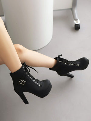 Platform Chunky Heel Sexy Buckle Women's Boots