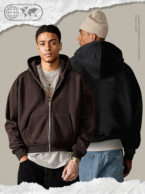Casual Style Loose Short Style Zipper Hoodies