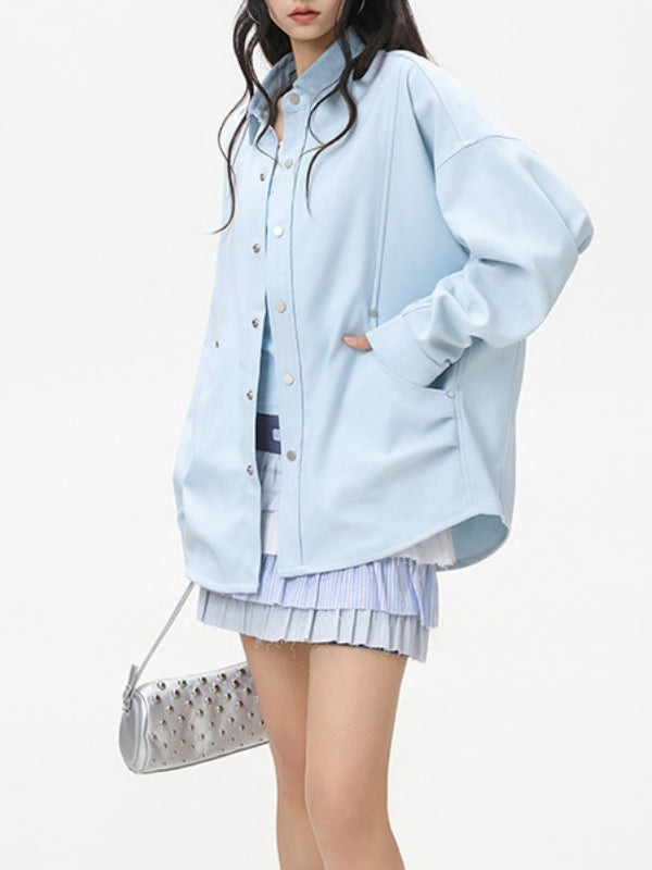 Color-blocked Studs Shirts