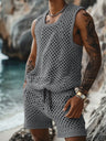 Leisure Vertical Stripes Slim-fit Vacation 2-piece Sets Set