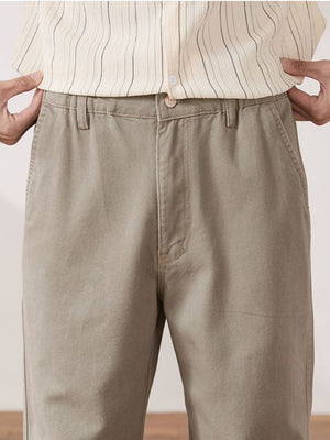 Breathable Solid Color Straight-fit Jeans