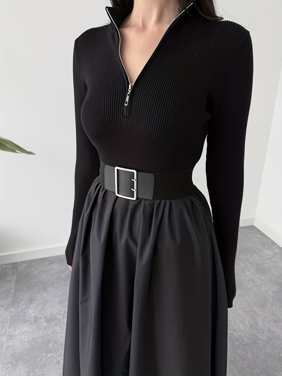 V-neck Big Swing Long Sleeve Parties Maxi Dresses