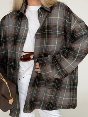 Liber Autumn Women's Plaid Plaid Shirts