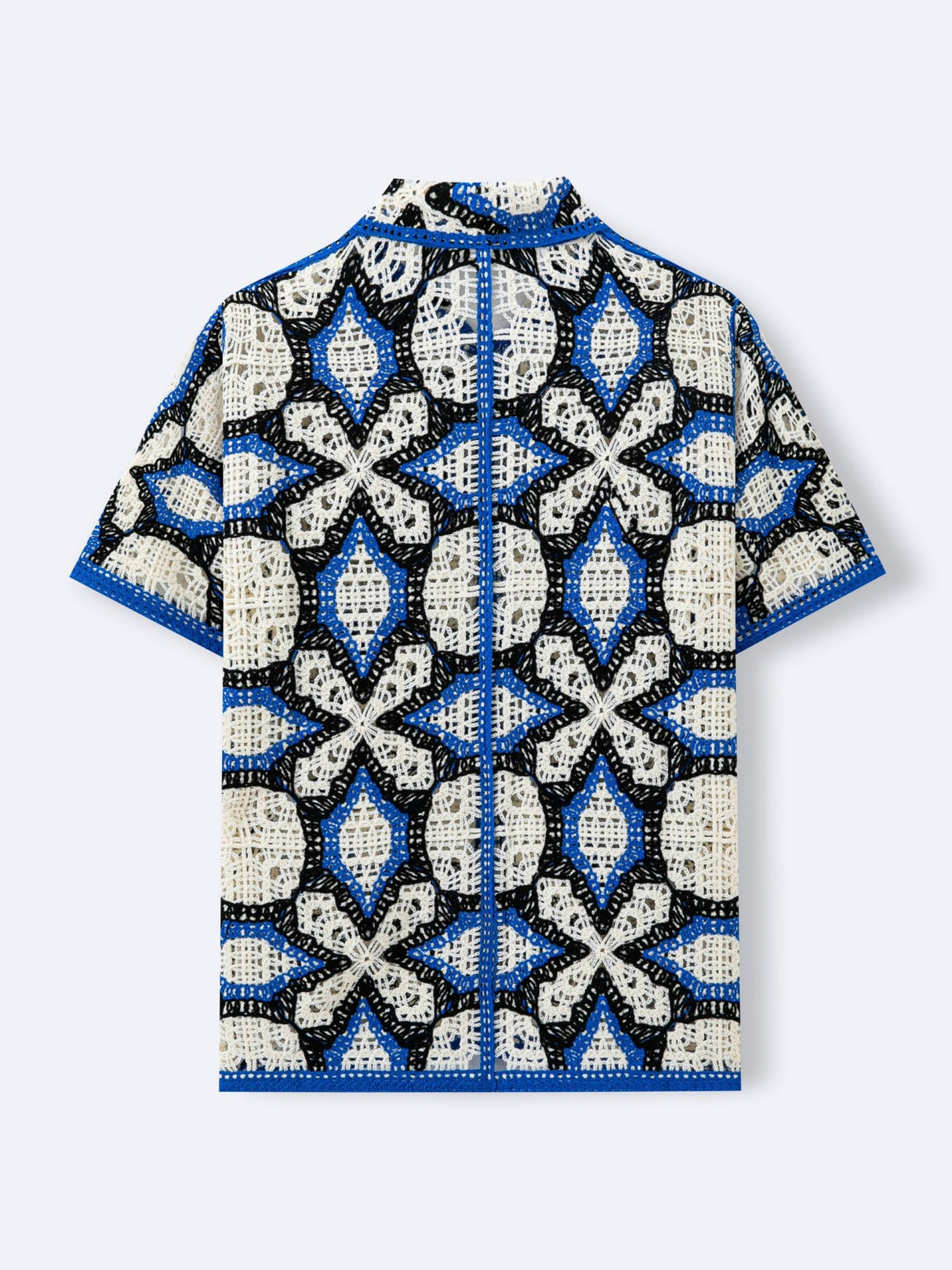 Geometry Jacquard Hollow Knitting Vacation Polo Shirts