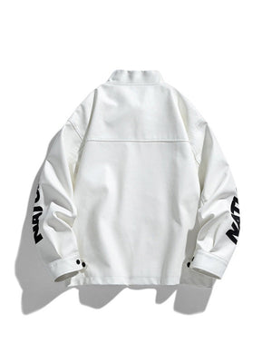 Veste coupe-vent aviateur en similicuir