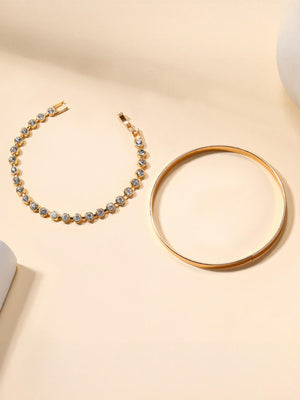 Alloy Diamond-set Bracelet