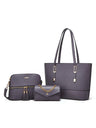 3-piece Plaid Embossed Tote Bag Set