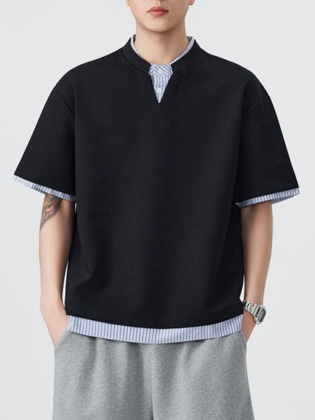 Layered-look Patchwork T-shirts