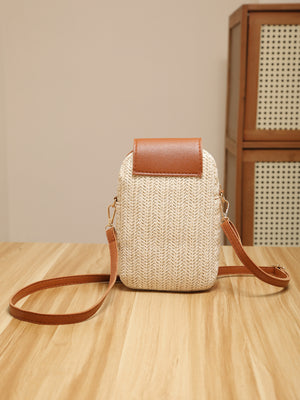 Vacation Straw Patchwork Crossbody Bag