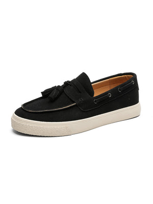 Color-blocked Tassel Slip-on Loafers