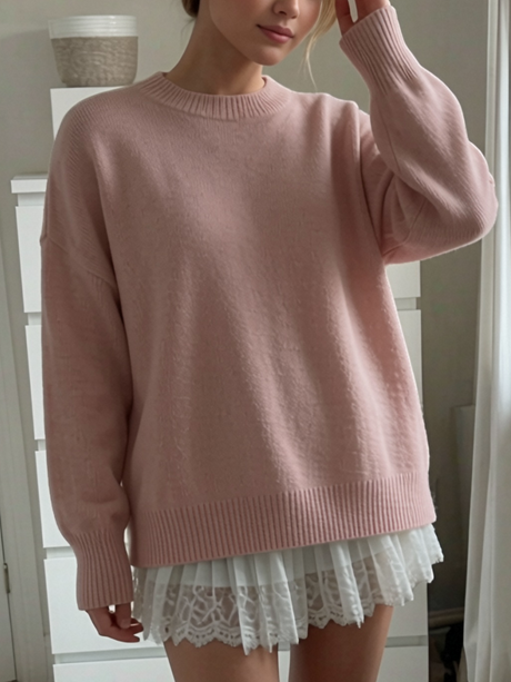 Loose-fit Lazy Longline Knitwear Sweaters