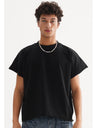 Boxy Boxy Rough Edge Solid Color T-shirt