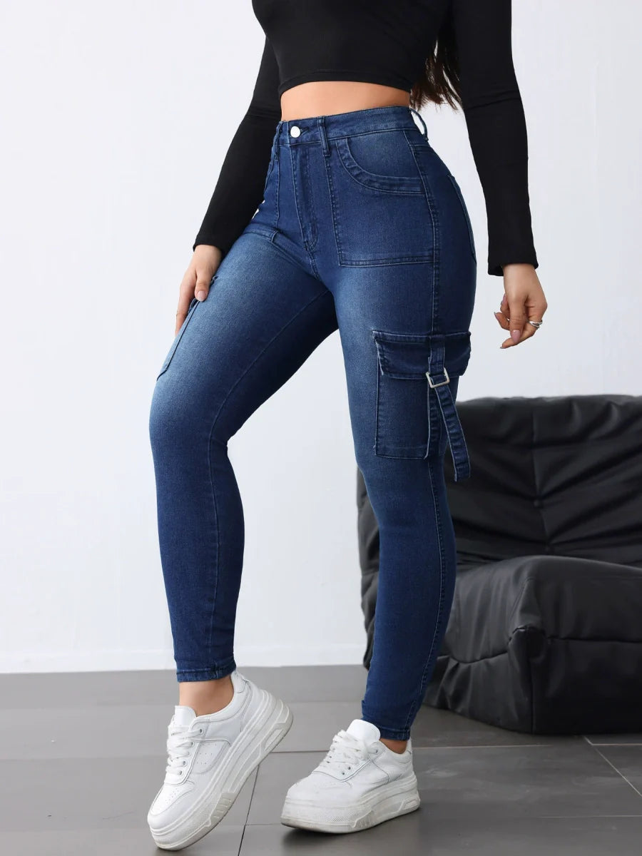 Wash Water Stretch Work Pockets Jeans