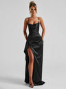 Satin Camisole Sexy Slit Dinner Party Long Dress