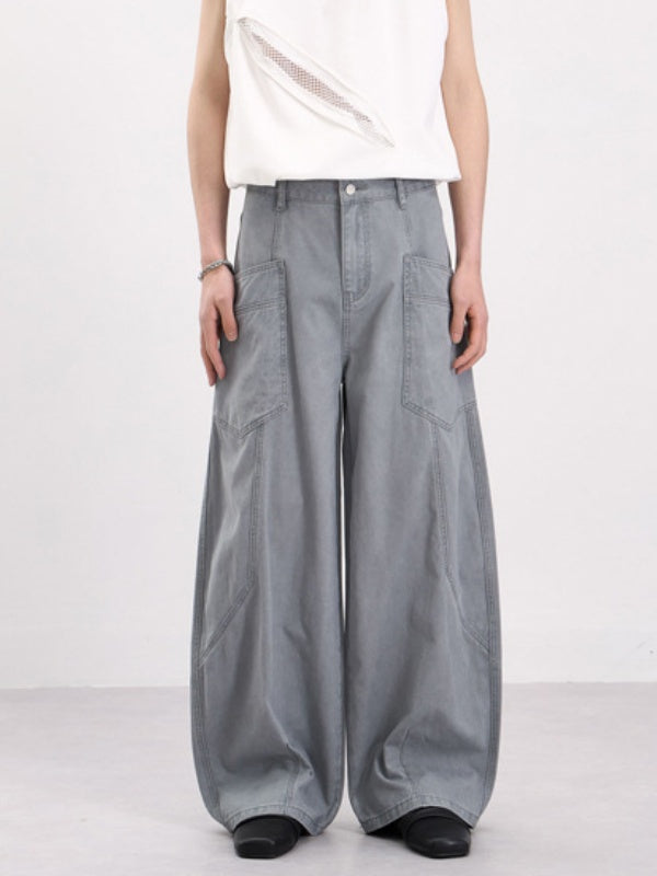 Patchwork Scimitar Baggy Wide-leg Pants