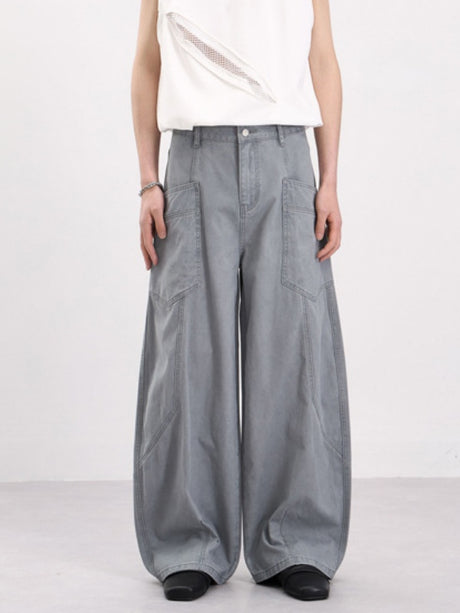 Patchwork Scimitar Baggy Wide-leg Pants