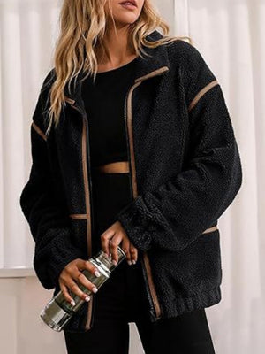 Plush Zipper Sweatshirt Jacket