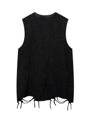 Letter Printed Loose-fit Ins Tank Tops