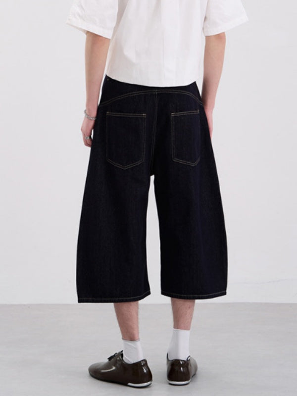 Denim Baggy Wide-leg 7 Points Shorts