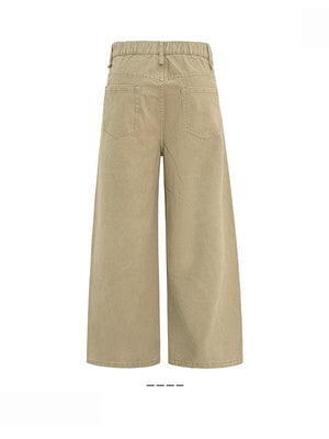 Deconstruction Design Straight With Ornament Pants