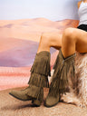 Retro High-top Tassel Women's Boots