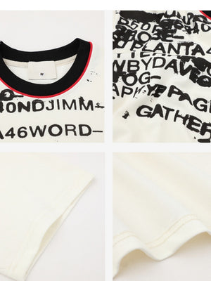 Vintage Letter Printed Loose-fit Ins T-shirts