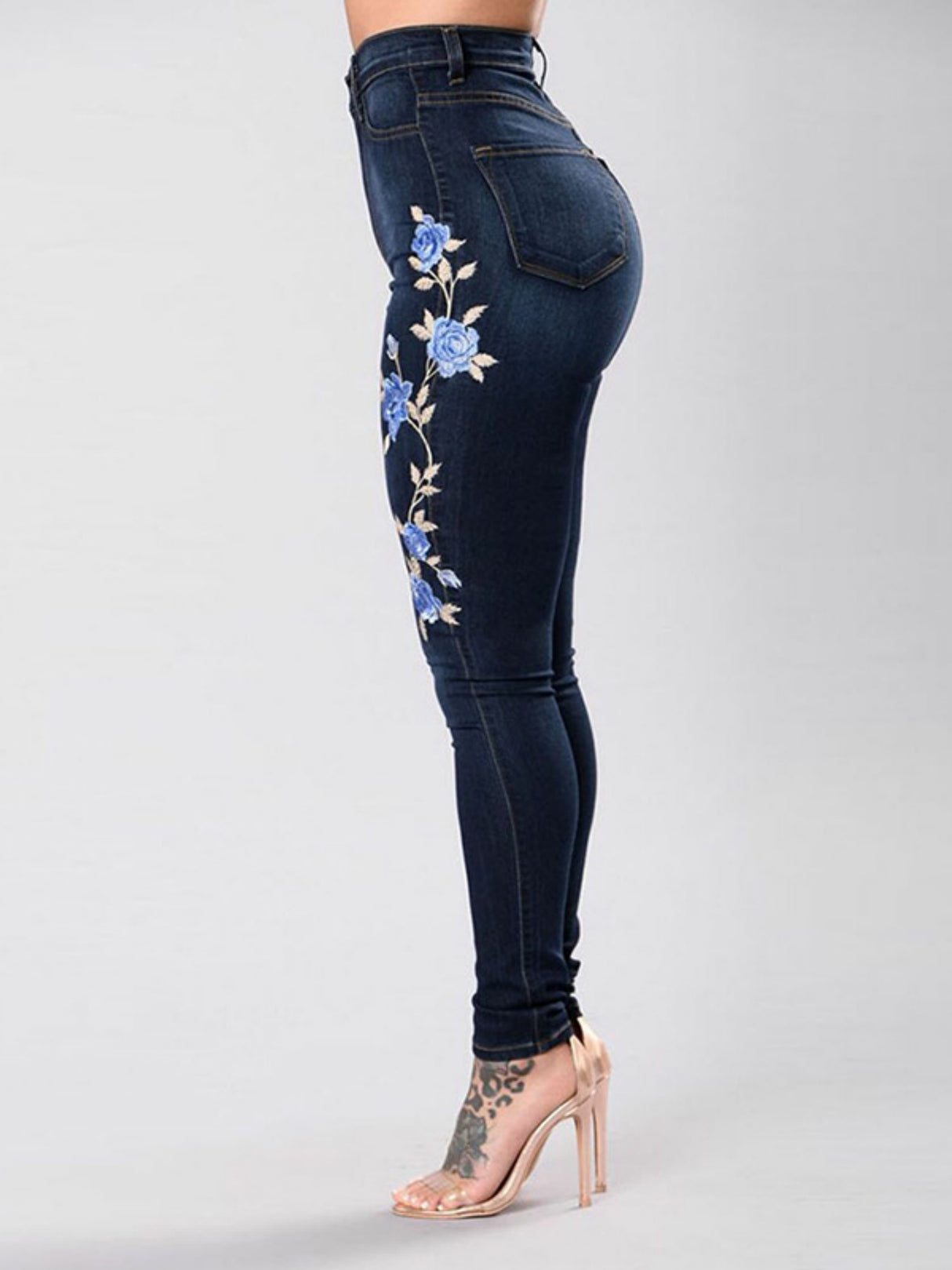Applique Stretch High-waisted And Slimming Pencil Pants Jeans