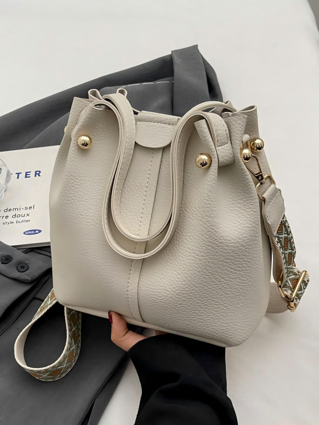 Metal Buckle Crossbody Bag