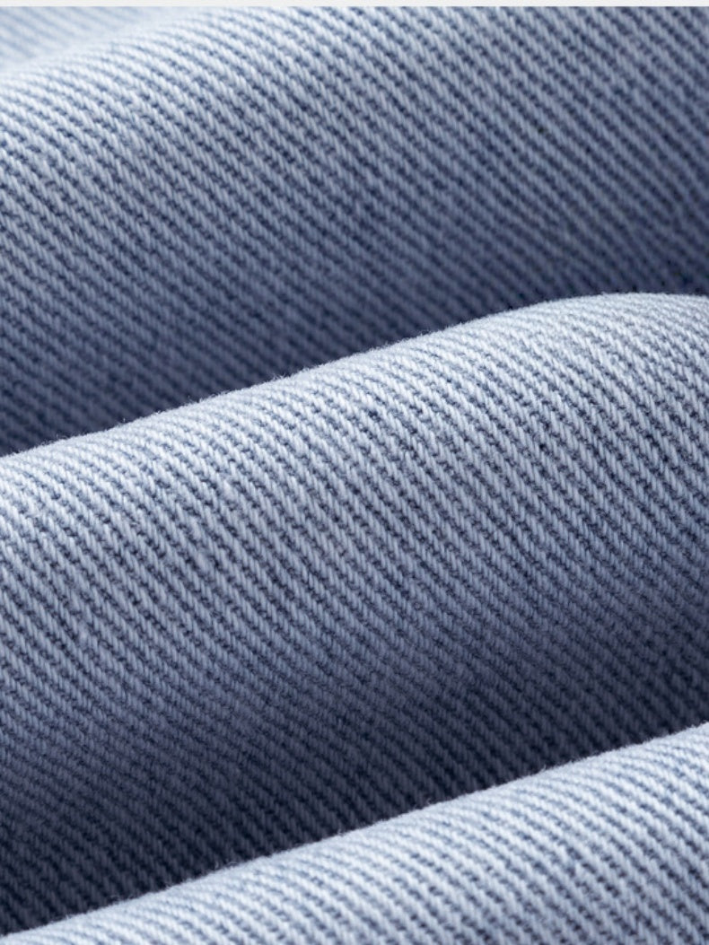 Smoky Gray Tooling Drawstring Straight Jeans