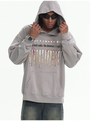 Fried Salt Washing Terry Stereo Printed Hoodies