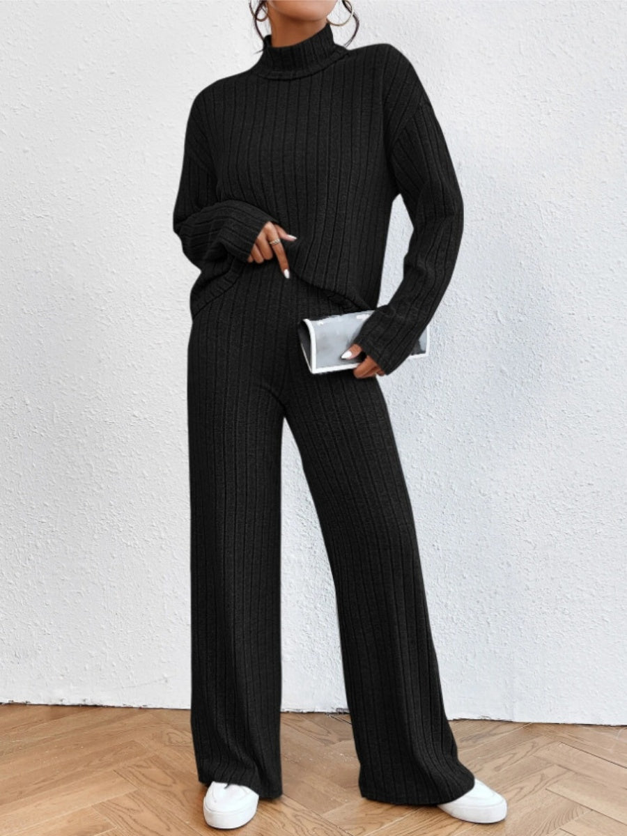 Sweaters Loose Trousers High Collar Two-piece Suit