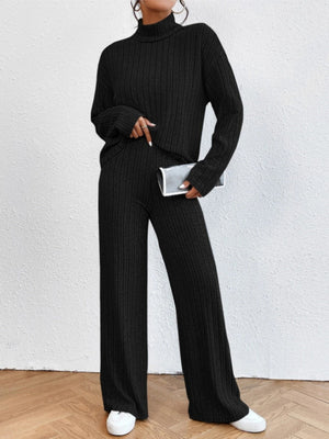 Sweaters Loose Trousers High Collar Two-piece Suit